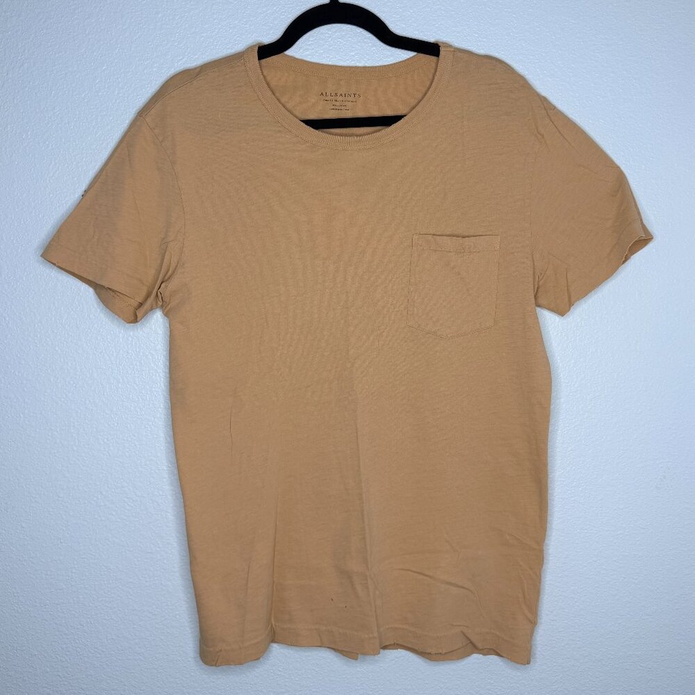 AllSaints Short Sleeve Pocket T-Shirt — Men’s Small — Tan
